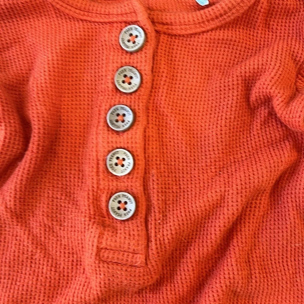 Posh peanut orange waffle bamboo romper